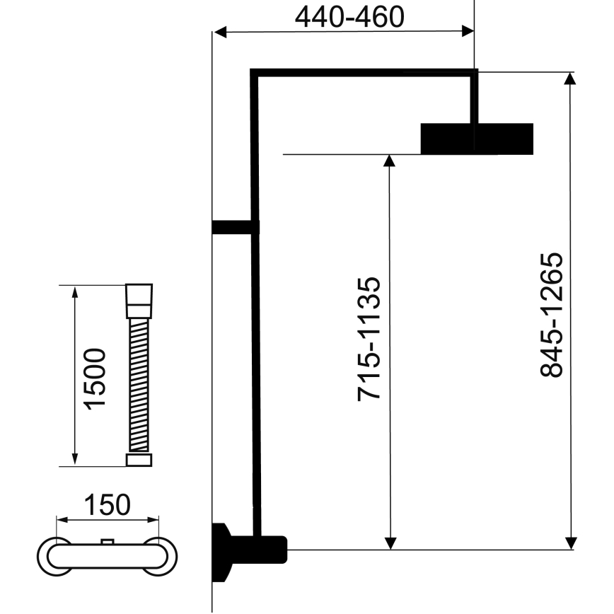 Novaservis - Dusch-Set mit Thermostatarmatur METALIA ECO glänzendes Chrom