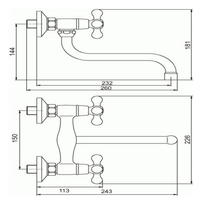 Novaservis - Spülbecken-/Waschbeckenarmatur TITANIA RETRO, hochglänzender Chrom