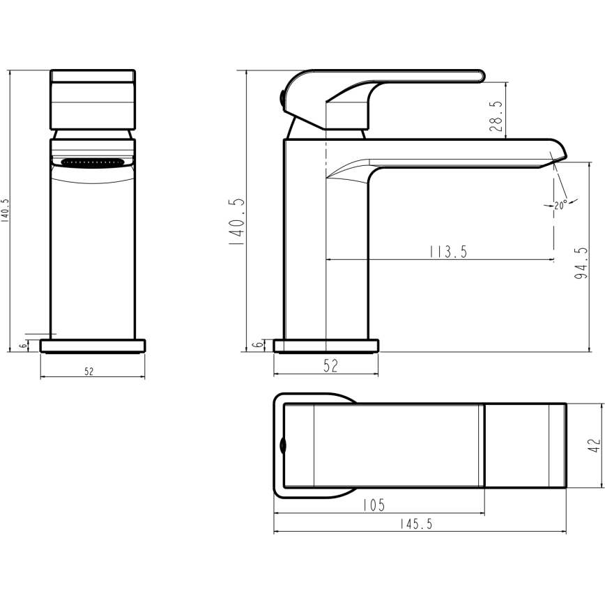 Novaservis - Waschtischarmatur NOBLESS SHARP Hochglanz-Chrom