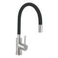 Novaservis - Wasserhahn (Armatur) mit flexiblem Arm Edelstahl/matt schwarz