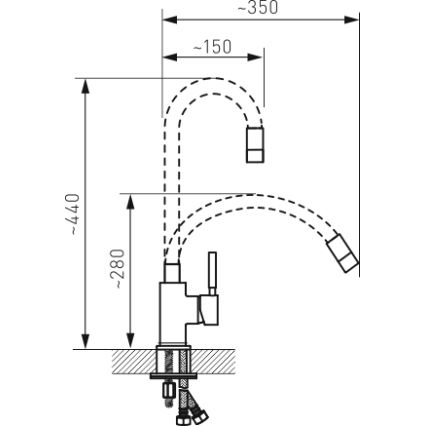 Novaservis - Wasserhahn (Armatur) mit flexiblem Arm Edelstahl/weiß