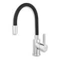 Novaservis - Wasserhahn (Armatur) mit flexiblem Arm glänzendes Chrom/matt schwarz