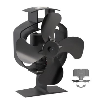 Oszillierender Kaminventilator 21x170 cm schwarz