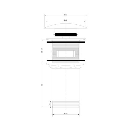 OMNIRES A706BM - Waschbeckenablauf CLICK-CLACK Ø 6,6 cm mattweiß