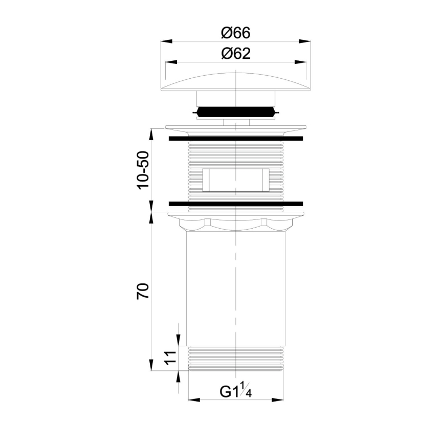 OMNIRES A706CR - Waschbeckenablauf CLICK-CLACK Ø 6,6 cm glänzender Chrom