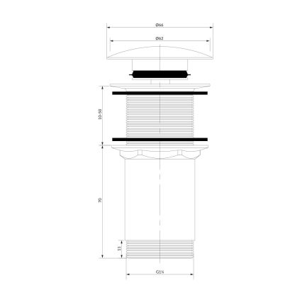 OMNIRES A716CP - Waschbeckenablauf CLICK-CLACK Ø 6,6 cm glänzendes Kupfer