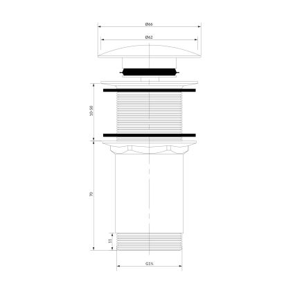 OMNIRES A716CR - Waschbeckenablauf CLICK-CLACK Ø 6,6 cm glänzender Chrom