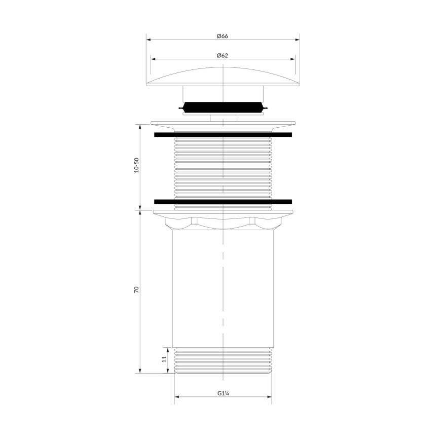 OMNIRES A716CR - Waschbeckenablauf CLICK-CLACK Ø 6,6 cm glänzender Chrom