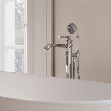 OMNIRES AM5233CR - Freistehendes Badewannenset mit Armatur ARMANCE in glänzendem Chrom