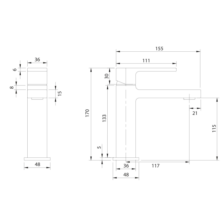 OMNIRES BA7810CR - Waschtischarmatur BARETTI 17 cm, glänzender Chrom