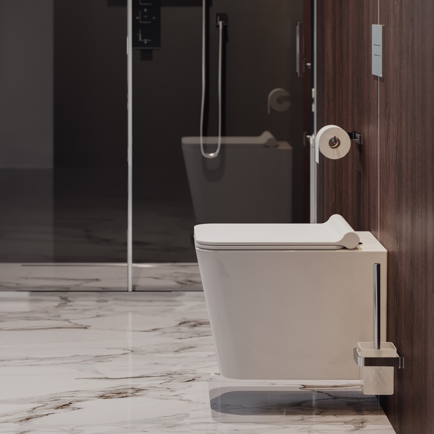 OMNIRES BOSTONMWBP - Wandhängende Toilette mit Toilettensitz SoftClose BOSTON Keramik/glänzend weiß