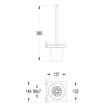 OMNIRES DA70620BL - Wand-WC-Bürste DARLING, matt schwarz