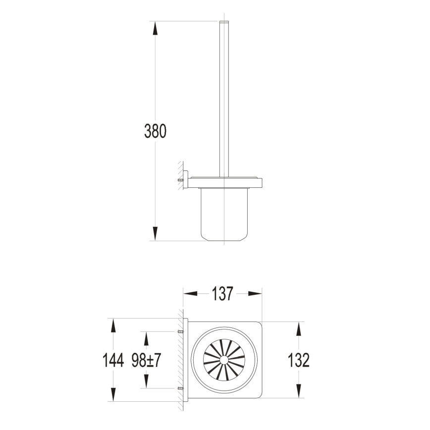 OMNIRES DA70620BL - Wand-WC-Bürste DARLING, matt schwarz