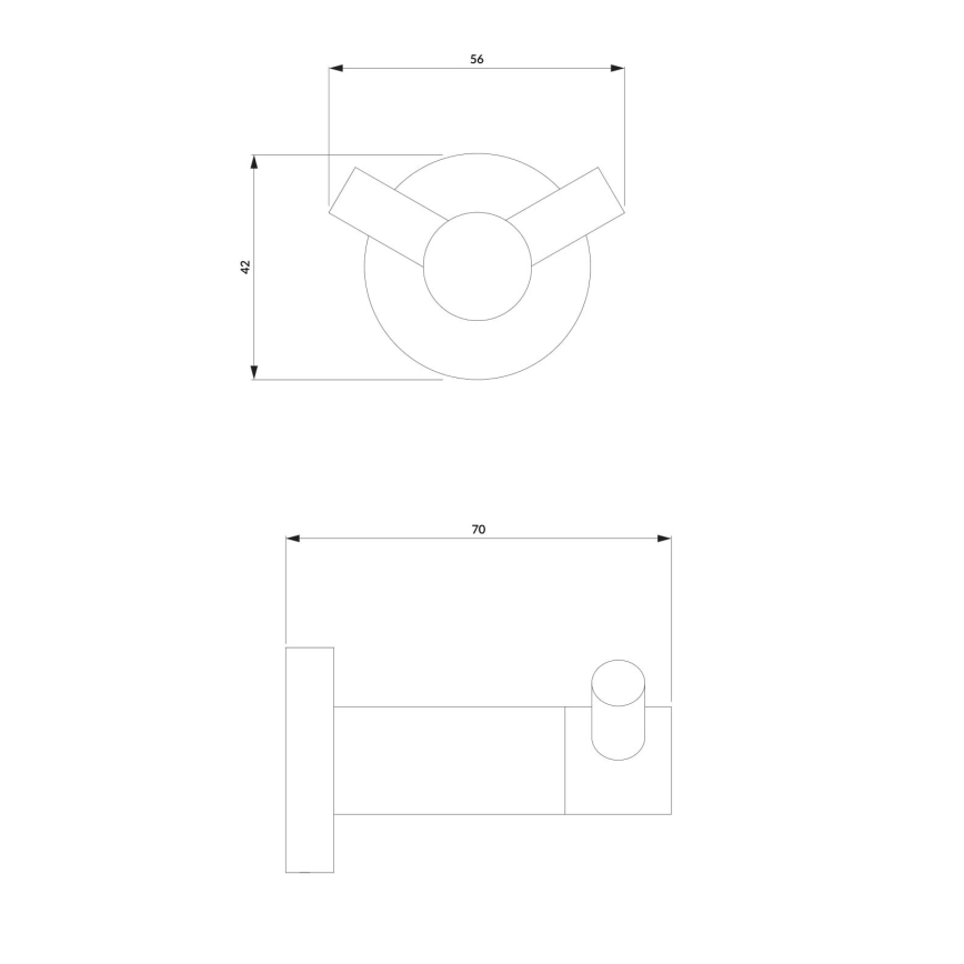 OMNIRES MP60120CR - Wandhaken MODERN PROJECT glänzendes Chrom