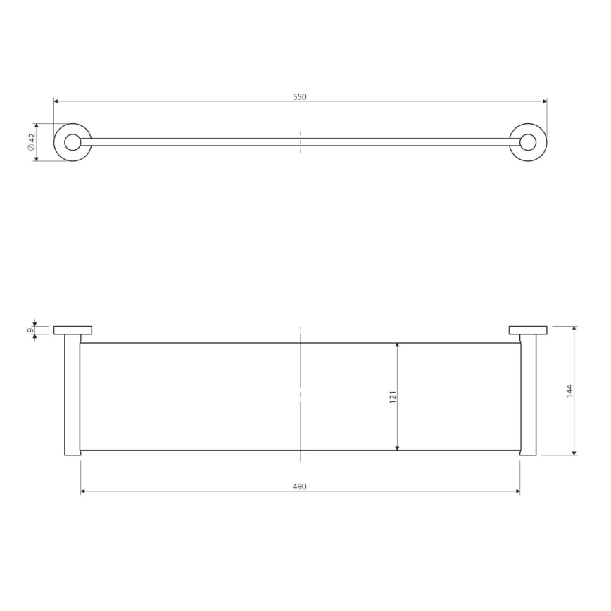 OMNIRES MP60930CR - Wandablage MODERN PROJECT 55 cm glänzendes Chrom