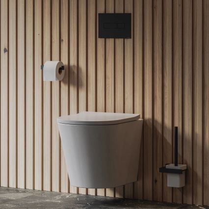 OMNIRES NL80620BL - Toilettenbürste wandmontiert NELSON matt schwarz