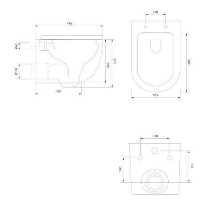 OMNIRES OTTAWAMWBM - Hängendes WC mit SoftClose-Sitz OTTAWA Keramik/mattweiß