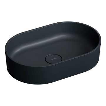 OMNIRES OVOUNBLV - Aufsatzwaschbecken OVO 55x36 cm Dolomit/matte schwarze Lava