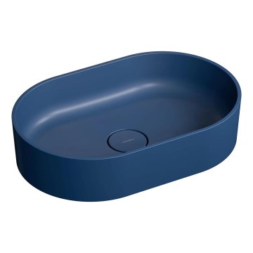 OMNIRES OVOUNMB - Aufsatzwaschbecken OVO 55x36 cm Dolomit/matte Mitternachtsblau