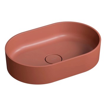 OMNIRES OVOUNTE - Aufsatzwaschbecken OVO 55x36 cm Dolomit/matte Terrakotta