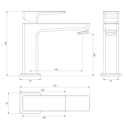 OMNIRES PM7410CR - Waschbeckenarmatur PARMA 15 cm glänzendes Chrom