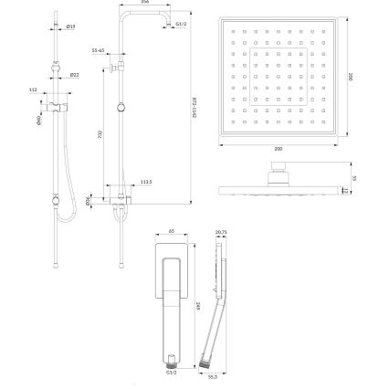 OMNIRES SYSJIMJIMBL - Duschset JIMJIM matt schwarz