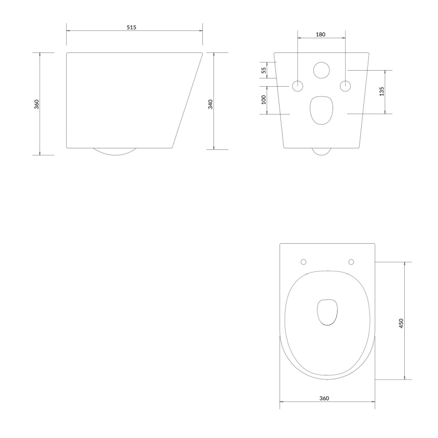 OMNIRES TAMPAMWBP - Wand-WC mit SoftClose-Sitz TAMPA, Keramik / Hochglanzweiß