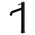 OMNIRES Y1212BLGL - Waschbeckenarmatur Y 30,8 cm seidenmatt schwarz/goldglänzend