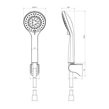 OMNIRES YOSEMITE-PBL - Duschset YOSEMITE halbmattschwarz