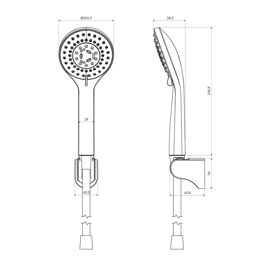 OMNIRES YOSEMITE-PBL - Duschset YOSEMITE halbmattschwarz