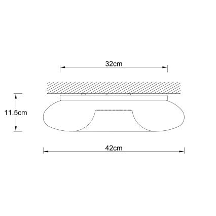 Ondaluce - Deckenleuchte DODI 3xE27/15W/230V Ø 42 cm weiß