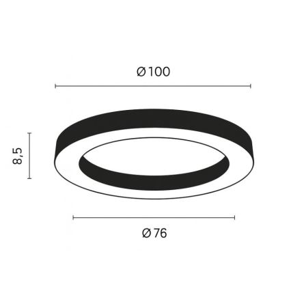 Ondaluce - GLOBUS LED-Deckenleuchte, dimmbar, 80W/230V, 3000/4000K, Ø 100 cm, schwarz