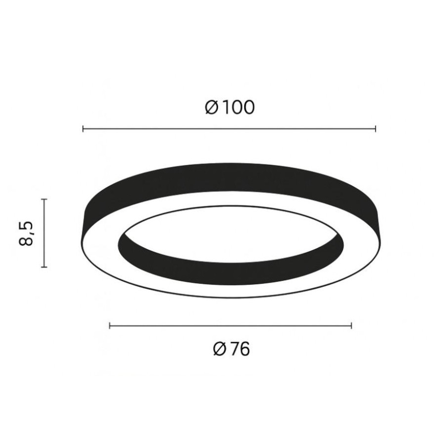 Ondaluce - GLOBUS LED-Deckenleuchte, dimmbar, 80W/230V, 3000/4000K, Ø 100 cm, schwarz