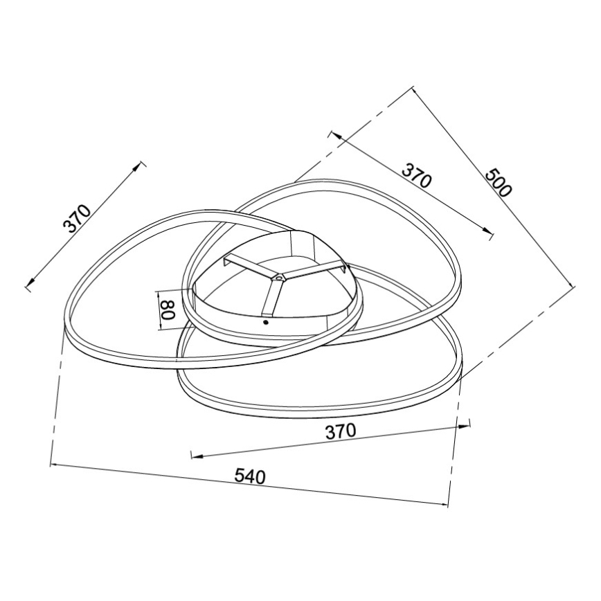 Ondaluce - dimmbare LED-Deckenleuchte ROSE LED/60W/230V 50x54 cm goldfarben