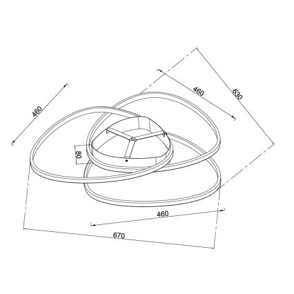 Ondaluce - Dimmbare LED-Deckenleuchte ROSE LED/70W/230V Gold