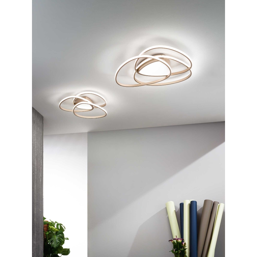 Ondaluce - Dimmbare LED-Deckenleuchte ROSE LED/80W/230V 71x76 cm goldfarben