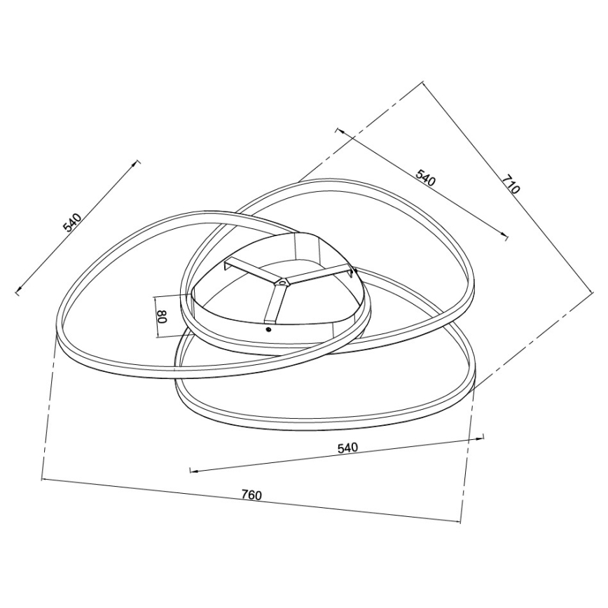 Ondaluce - Dimmbare LED-Deckenleuchte ROSE LED/80W/230V goldfarben