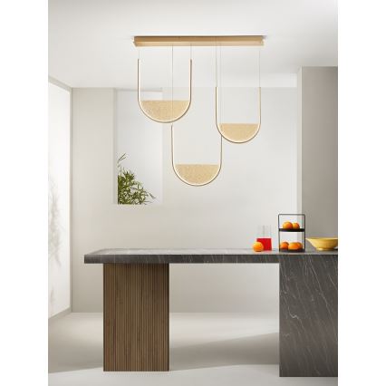 Ondaluce - dimmbare LED-Hängeleuchte an Kabel LOTUS LED/70W/230V goldfarben