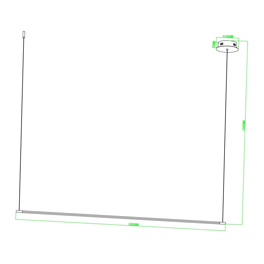 Ondaluce - dimmbare LED-Pendelleuchte an Kabel GENIUS LED/28W/230V schwarz