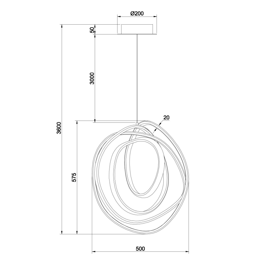 Ondaluce - dimmbare LED-Pendelleuchte an Kabel GOLDEN LED/50W/230V goldfarben