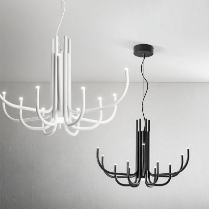 Ondaluce - Dimmbare LED-Pendelleuchte an Kabel NOUVEAU LED/35W/230V Ø 78 cm schwarz