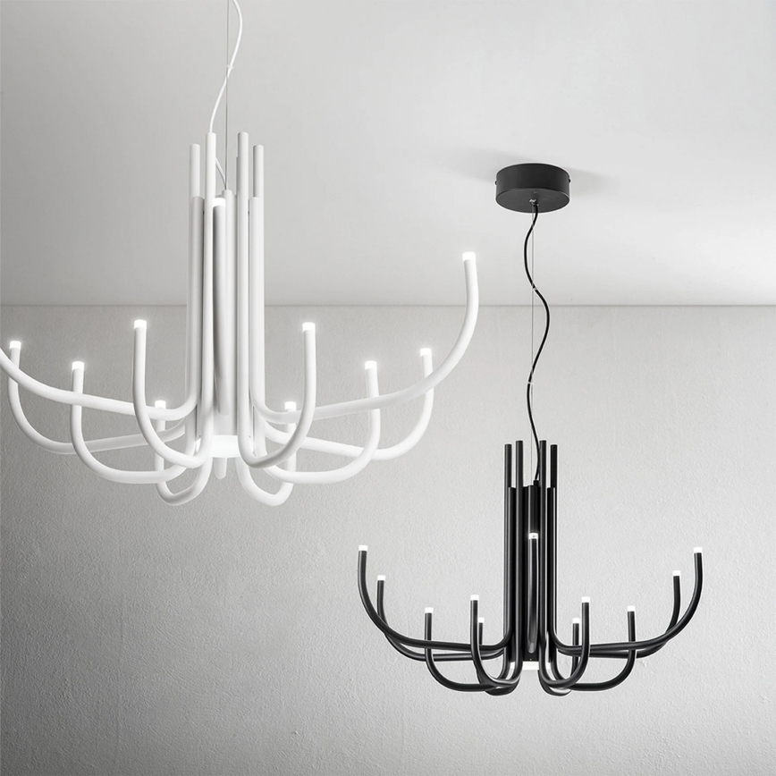 Ondaluce - Dimmbare LED-Pendelleuchte an Kabel NOUVEAU LED/35W/230V Ø 78 cm schwarz