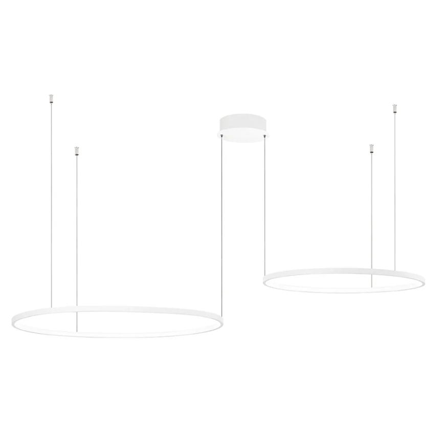 Ondaluce - LED-dimmbare Pendelleuchte an Drahtseil SOEL LED/28W/230V + LED/38W 3000/4000K Ø 80/60 cm weiß