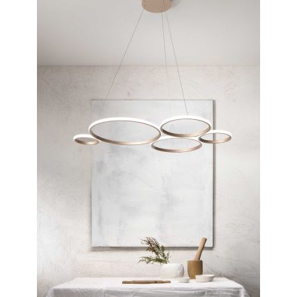 Ondaluce - Dimmbare LED-Pendelleuchte mit Kabel POIS LED/60W/230V goldfarben