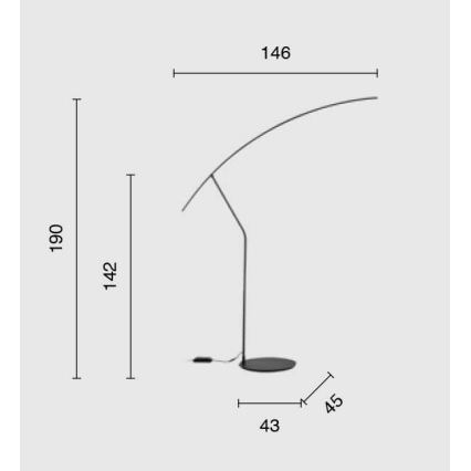 Ondaluce - Dimmbare LED-Stehlampe FOLAGA LED/30W/230V, schwarz