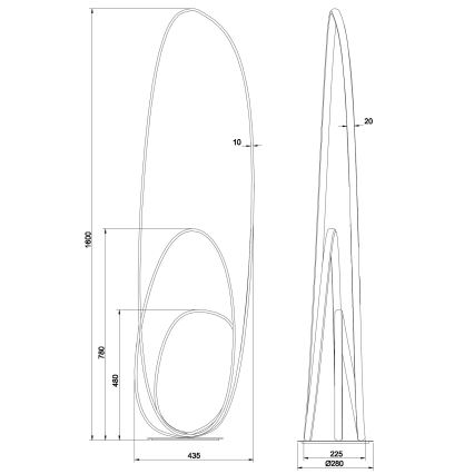 Ondaluce - Dimmbare LED-Stehleuchte GOLDEN LED/45W/230V, goldfarben
