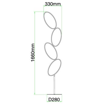 Ondaluce - dimmbare LED-Stehleuchte RICE LED/38W/230V 166 cm gold