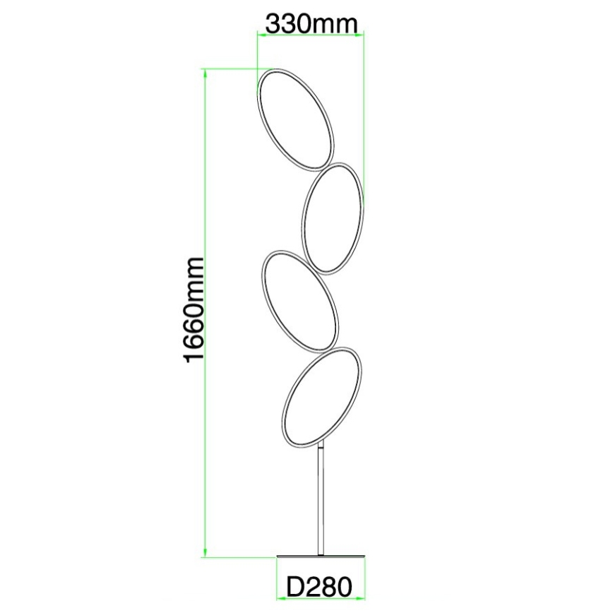 Ondaluce - dimmbare LED-Stehleuchte RICE LED/38W/230V 166 cm gold