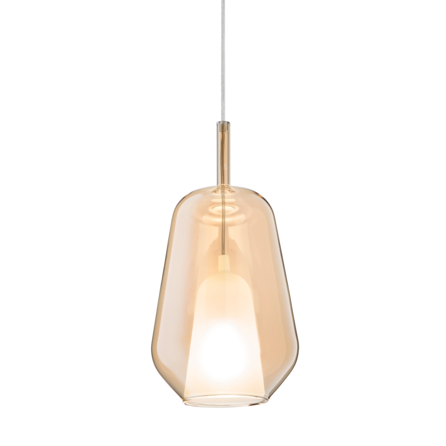 Ondaluce - Hängeleuchte an Kabel THELMA 1xE27/15W/230V Ø 19 cm gold/rauchbeige