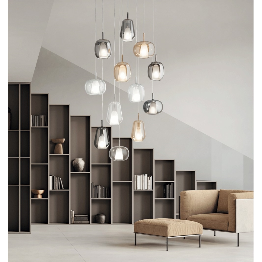 Ondaluce - Hängeleuchte an Kabel THELMA 3xE27/15W/230V rauchbeige